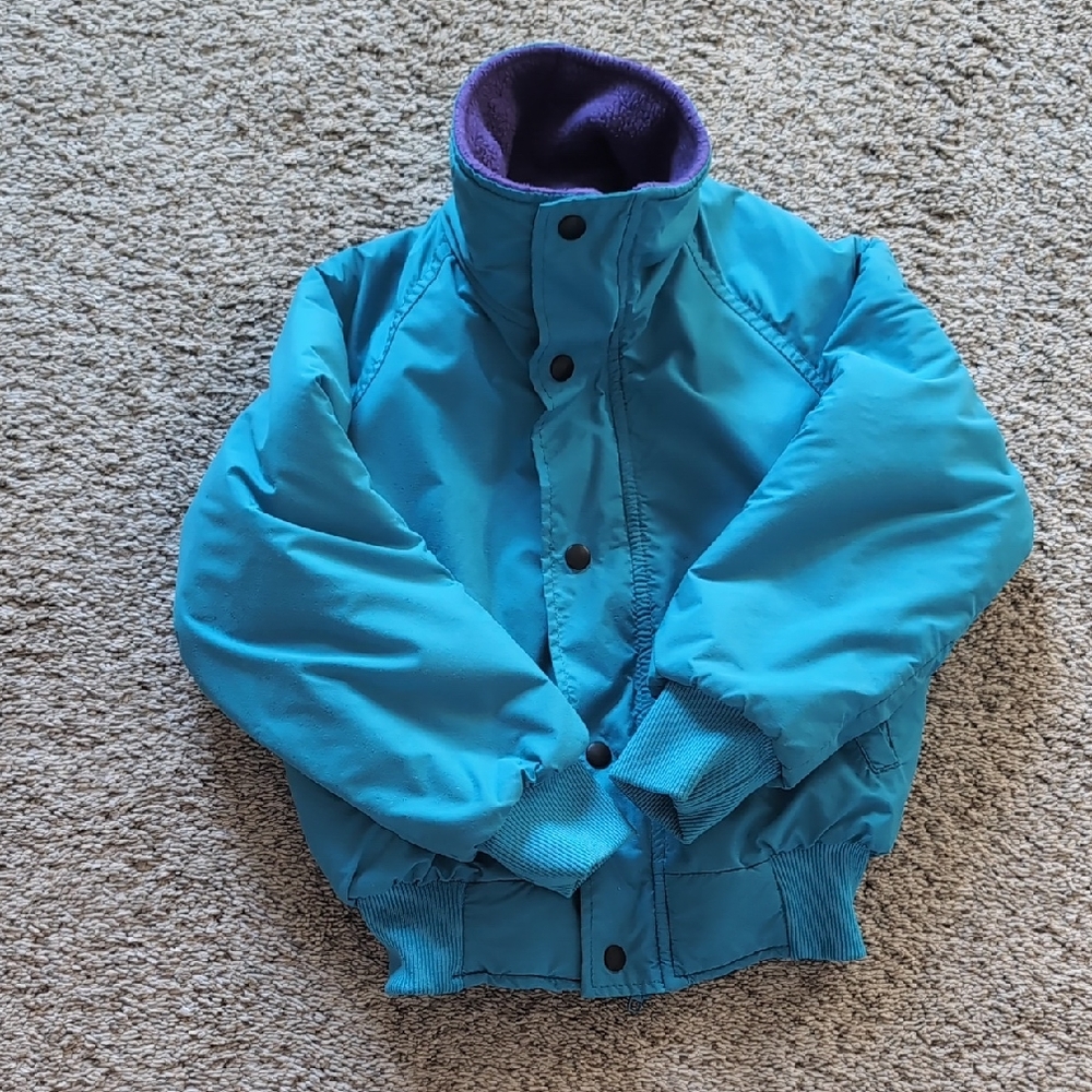 Vintage REI Kids Teal Jacket with Purple Interior (Kids XS - 4/5)